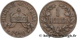 DEUTSCH-OSTAFRIKA 1 Heller Deutch Ostafrica type couronne large et extrémités des L pointues 1910 Hambourg - J