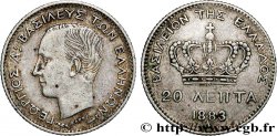 GREECE 20 Lepta Georges Ier 1883 Paris