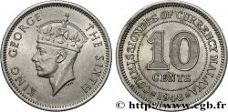 MALESIA 10 Cents Commission Monétaire de Malaisie Georges VI 1948 Londres SPL 