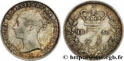 ROYAUME-UNI 3 Pence Victoria “Bun Head” 1856 