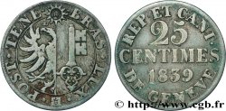 SUISSE - RÉPUBLIQUE DE GENÈVE 25 Centimes 1839 