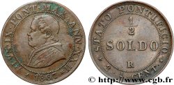 VATICAN ET ÉTATS PONTIFICAUX 1/2 Soldo (2 1/2 centesimi) Pie IX an XXII 1867 Rome