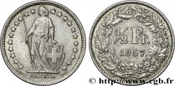 SUISSE 1/2 Franc Helvetia 1957 Berne - B