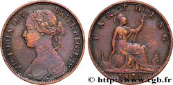 ROYAUME-UNI 1 Farthing Victoria “Bun Head” 1873 