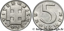 AUSTRIA 5 Groschen 1938  AU 