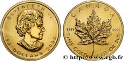 GOLD, PALLADIUM & PLATINUM INVESTMENT 50 Dollars  Maple Leaf  Elisabeth II 2005 