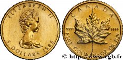 INVESTMENT GOLD 1/10 Oz - 5 Dollars or  Maple leaf  1985 