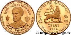 ÉTHIOPIE 50 Dollars proof 75e anniversaire et 50 ans de règne de Hailé Selassié 1966  SPL 