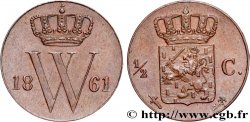 PAYS-BAS 1/2 Cent Guillaume III 1861 Utrecht