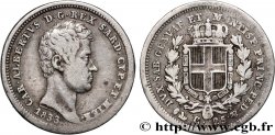 ITALIE - ROYAUME DE SARDAIGNE - CHARLES-ALBERT 25 Centesimi  1833 Gênes