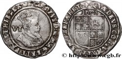 ANGLETERRE - ROYAUME D ANGLETERRE - JACQUES Ier 6 Shilling 1605  TTB/TTB+ 