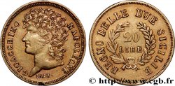 ITALY - KINGDOM OF NAPLES - JOACHIM MURAT 20 Lire or, rameaux longs 1813 Naples XF 