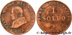 VATICAN AND PAPAL STATES 1 Soldo (5 centesimi) Pie IX an XXI type petit buste 1866 Rome