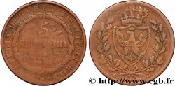 ITALY - KINGDOM OF SARDINIA 5 Centesimi Royaume de Sardaigne type au “P” 1826 Gênes VF 