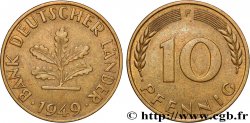 DEUTSCHLAND 10 Pfennig “Bank deutscher Länder” 1949 Stuttgart - F