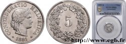 SWITZERLAND 5 Centimes (Rappen) 1891 Berne