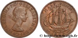 REINO UNIDO 1/2 Penny Élisabeth II 1959 Londres