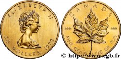 GOLD, PALLADIUM & PLATINUM INVESTMENT 1 Oz - 50 Dollars  Maple Leaf  Elisabeth II 1979 