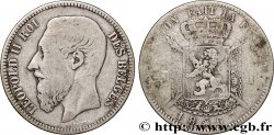 BELGIQUE 2 Francs Léopold II légende française 1867 