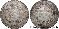 BOLIVIA 1 Boliviano 1864 Potosi XF 