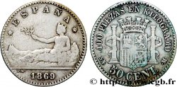 ESPAGNE 50 Centimos “ESPAÑA” 1869 Madrid