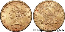 OR, PALLADIUM ET PLATINE INVESTISSEMENT 10 Dollars or &nbsp;Liberty&nbsp; 1881 Philadelphie