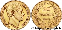OR, PALLADIUM ET PLATINE INVESTISSEMENT 20 Francs Léopold Ier 1865 Bruxelles