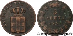 GRÈCE - ROYAUME DE GRÈCE - OTHON 5 Lepta 1837  TB+ 