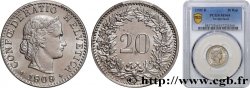 SWITZERLAND 20 Centimes (Rappen) Helvetia 1909 Berne