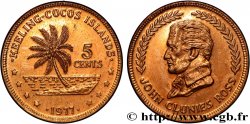 COCOS KEELING ISLANDS 5 Cents série John Clunies Ross 1977 