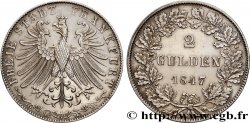 ALLEMAGNE - VILLE LIBRE DE FRANCFORT 2 Gulden 1847 Francfort