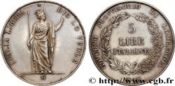 LOMBARDIE - GOUVERNEMENT PROVISOIRE 5 Lire 1848 Milan