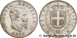 ITALIEN - ITALIEN KÖNIGREICH - VIKTOR EMANUEL II. 5 Lire 1874 Milan