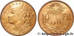 SWITZERLAND 10 Francs or  Vreneli  1912 Berne