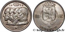 BELGIQUE 100 Francs portraits des quatre rois de Belgique, légende française 1950 