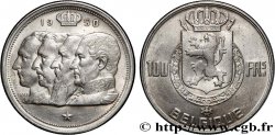 BELGIQUE 100 Francs portraits des quatre rois de Belgique, légende française 1950 