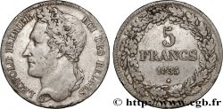 BÉLGICA 5 Francs Léopold Ier tête laurée 1835 