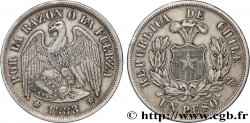 CHILE 1 Peso Condor 1883 Santiago