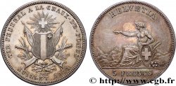 SUISSE 5 Francs Tir fédéral de la Chaux-de-Fond 1863  TTB+ 