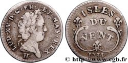 LOUIS XV -  ÎSLES DU VENT  /  WINDWARD ISLANDS Douze sols 1731 La Rochelle