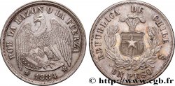 CHILE 1 Peso Condor 1884 Santiago