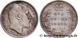 BRITISH INDIA 1 Rupee (Roupie) Edouard VII couronné 1910 Calcutta