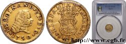 ESPAGNE - ROYAUME D ESPAGNE - FERDINAND VI 1/2 Escudo  1750 Madrid TTB45 PCGS