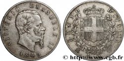ITALIE 5 Lire Victor Emmanuel II 1869 Milan