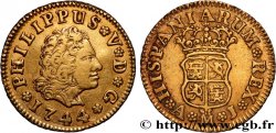 ESPAGNE - ROYAUME D ESPAGNE - PHILIPPE V DE BOURBON 1/2 Escudo  1744 Madrid TTB 