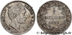 ALEMANIA - BAVIERA 1/2 Gulden Maximilien II 1850 Munich