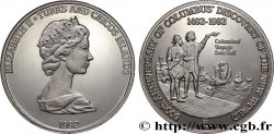 ISLAS TURCAS Y CAICOS 20 Crowns Proof 500e anniversaire de la découverte de l’Amérique : Elisabeth II / Christophe Colomb 1992 