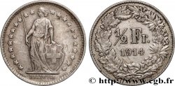 SUISSE 1/2 Franc Helvetia 1914 Berne - B