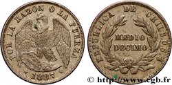 CHILI 1/2 Decimo condor 1887 Santiago - S°
