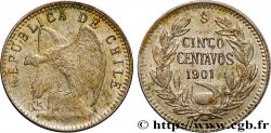 CHILI 5 Centavos condor 1901 Santiago - S° TB+ 